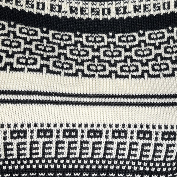 Merino Pullover Schwarz-Weiß-Muster