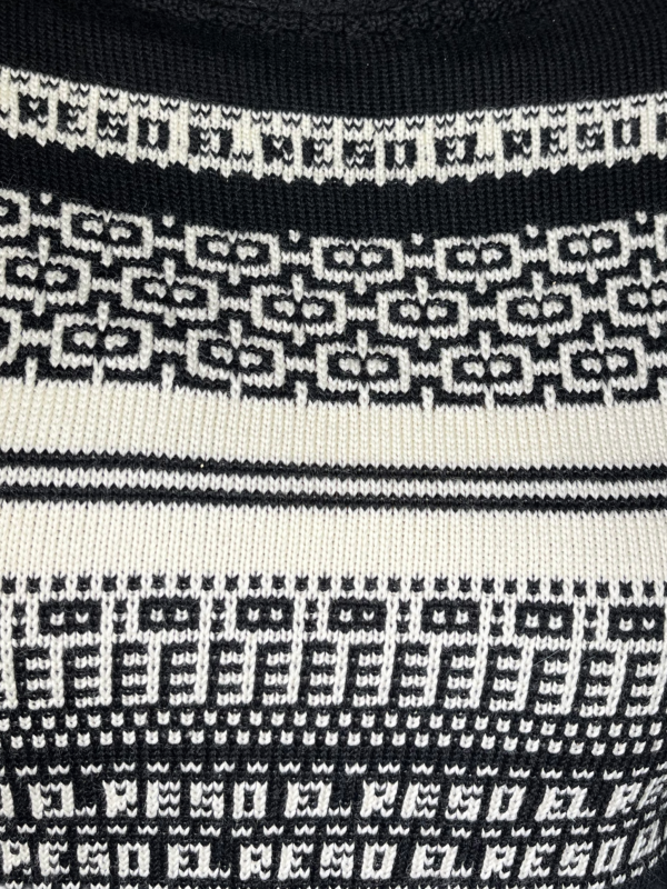Merino Pullover Schwarz-Weiß-Muster