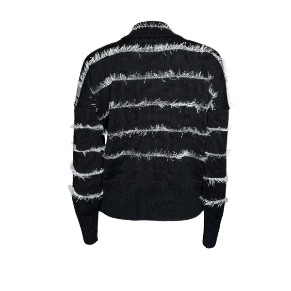Damen Merino Wollpullover mit flauschigem Silbergarn