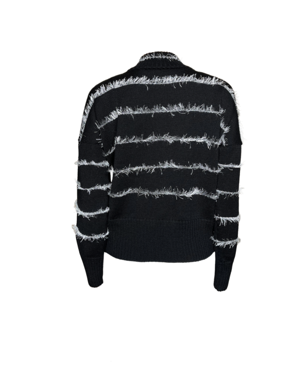 Damen Merino Wollpullover mit flauschigem Silbergarn