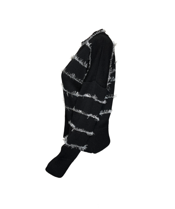 Damen Merino Wollpullover mit flauschigem Silbergarn