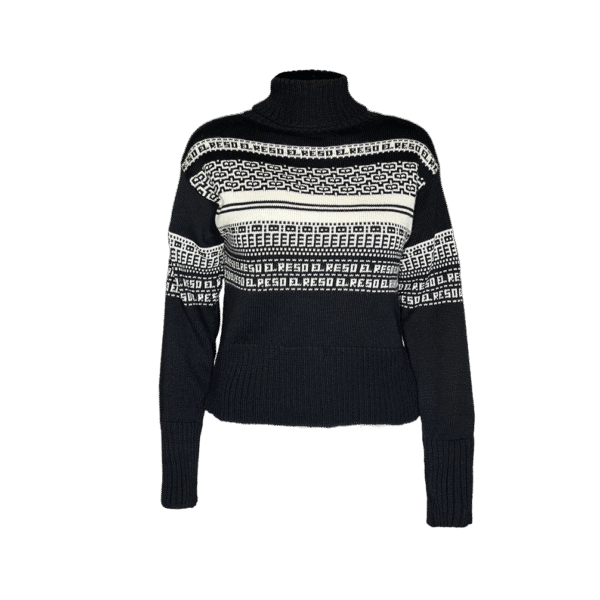 Merino Pullover Schwarz-Weiß-Muster