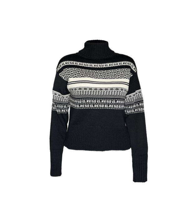 Merino Pullover Schwarz-Weiß-Muster
