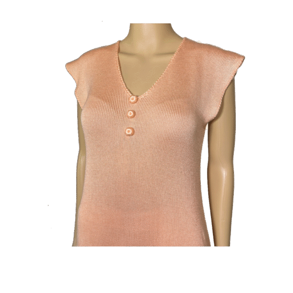 Romantisches Pfirsich-Kleid mit Spitzen-Detail