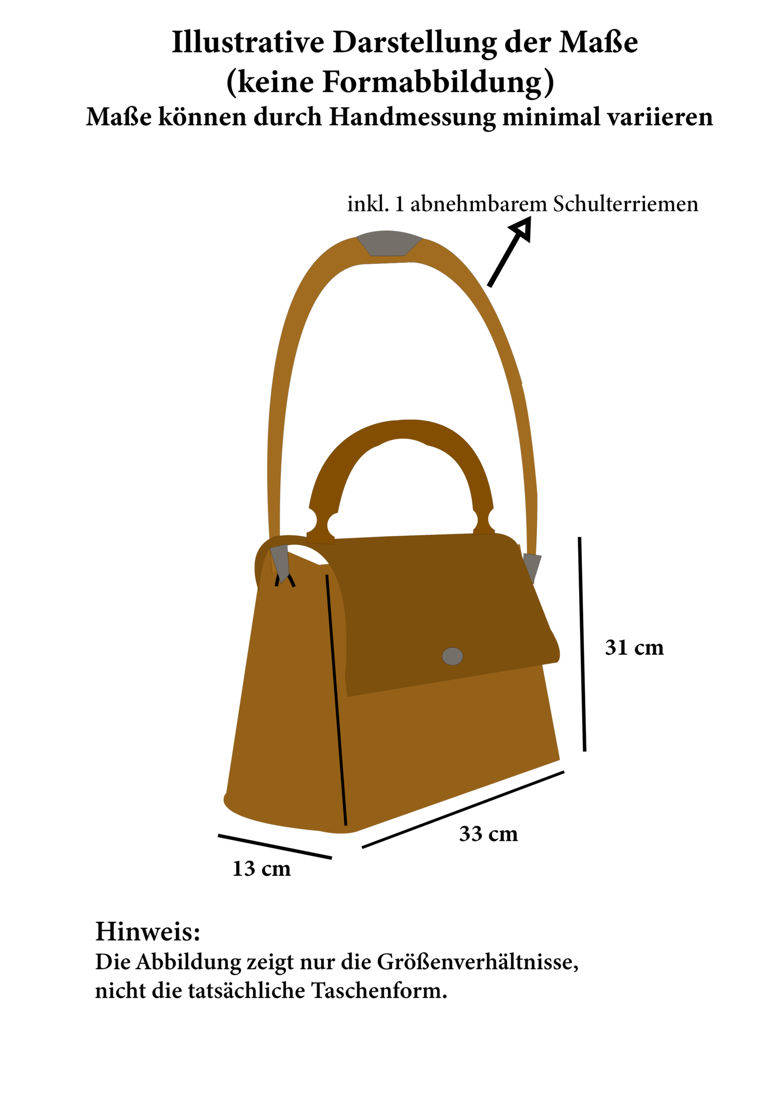 Illustrative Darstellung der Maße (keine Formabbildung)