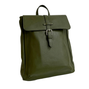 Olive Commander – Militärisch-eleganter Lederrucksack