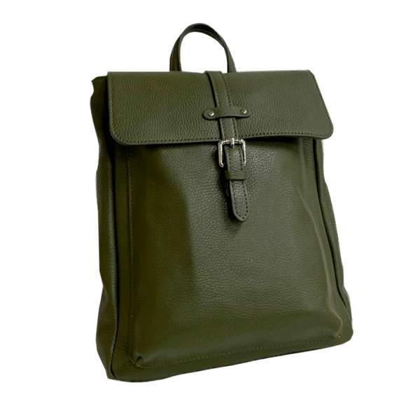 Olive Commander – Militärisch-eleganter Lederrucksack