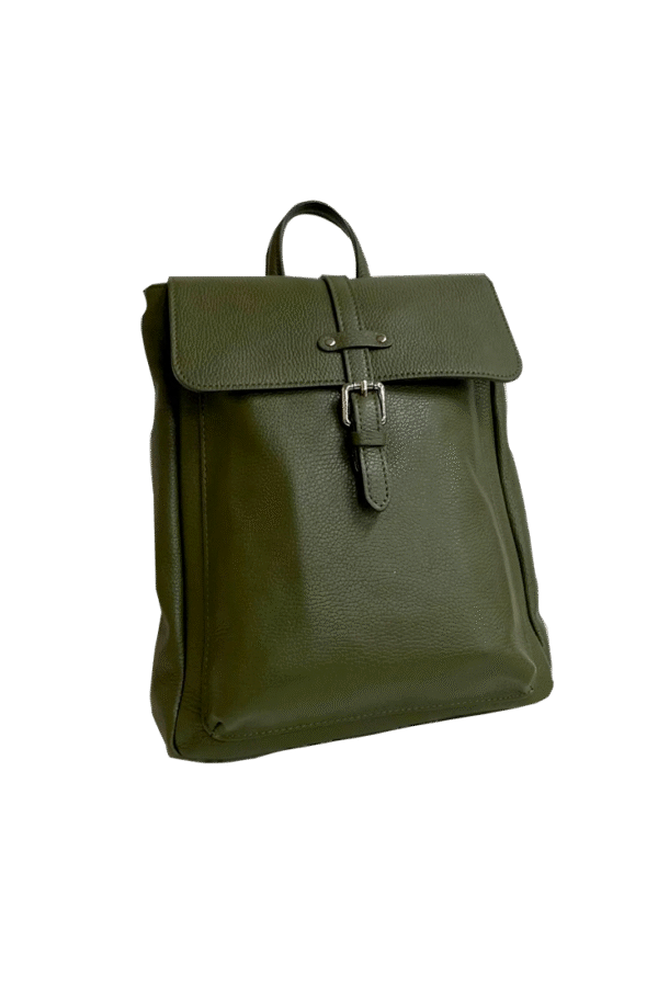 Olive Commander – Militärisch-eleganter Lederrucksack