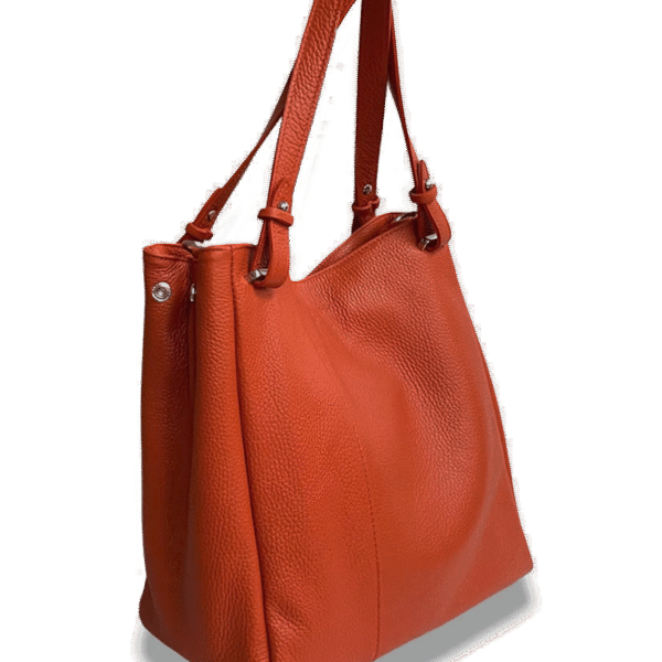 Fiore Arancione Tote -Tasche aus echtem Leder