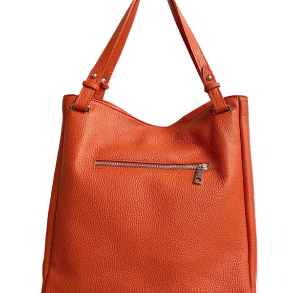 Fiore Arancione Tote -Tasche aus echtem Leder