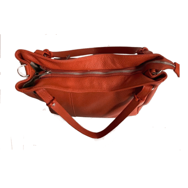 Fiore Arancione Tote -Tasche aus echtem Leder