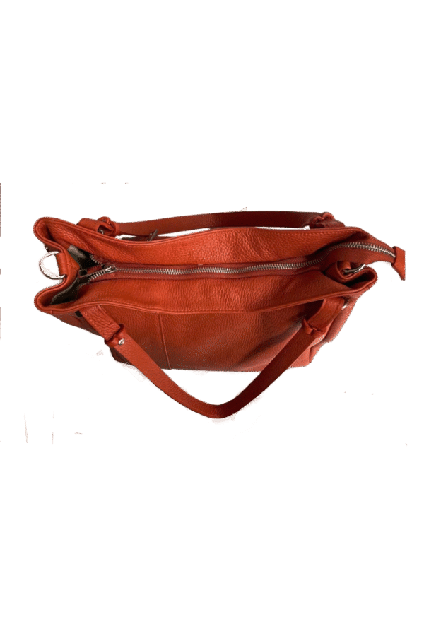 Fiore Arancione Tote -Tasche aus echtem Leder