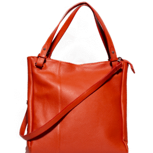 Fiore Arancione Tote -Tasche aus echtem Leder