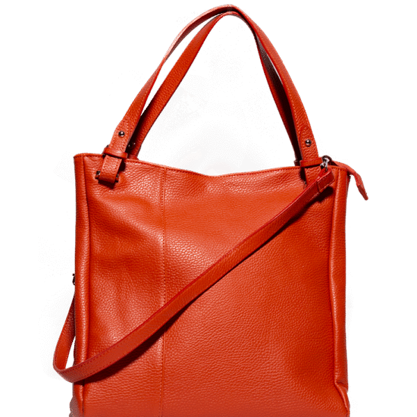 Fiore Arancione Tote -Tasche aus echtem Leder