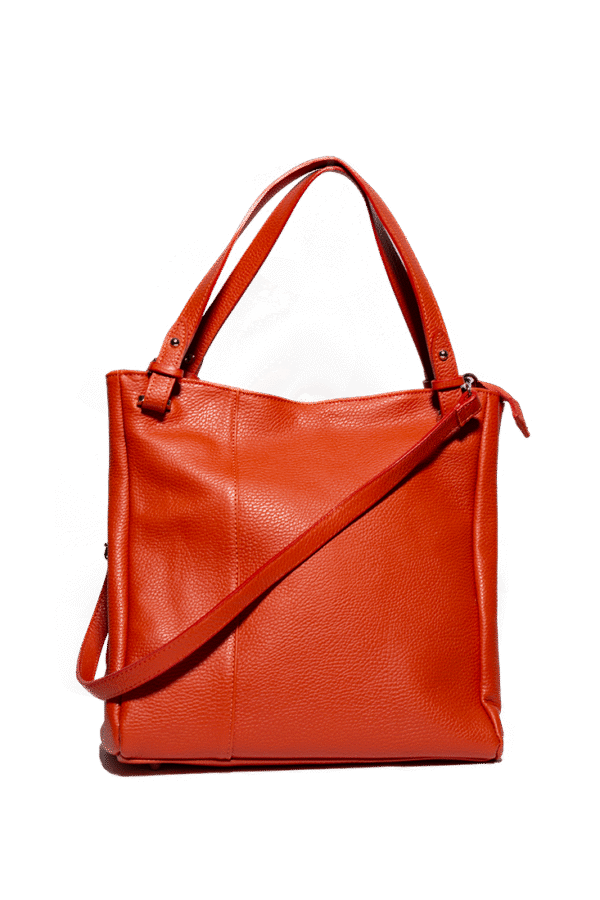 Fiore Arancione Tote -Tasche aus echtem Leder