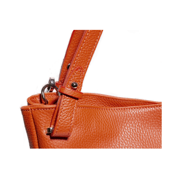 Fiore Arancione Tote -Tasche aus echtem Leder