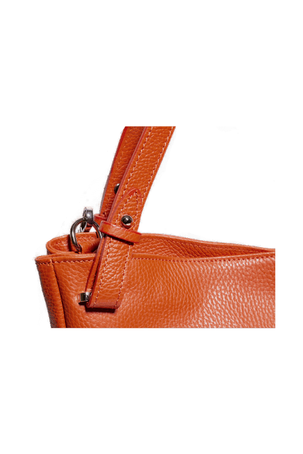 Fiore Arancione Tote -Tasche aus echtem Leder