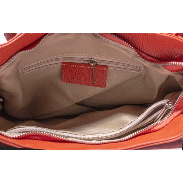 Fiore Arancione Tote -Tasche aus echtem Leder