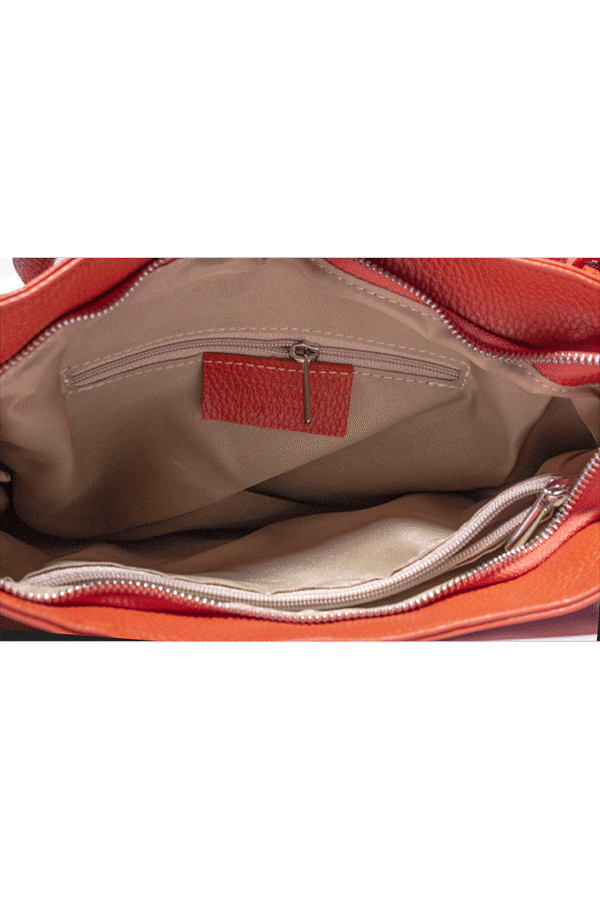Fiore Arancione Tote -Tasche aus echtem Leder