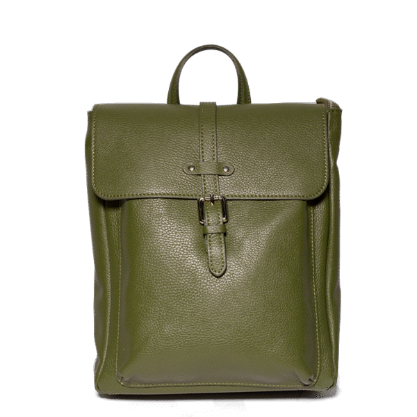 Olive Commander – Militärisch-eleganter Lederrucksack