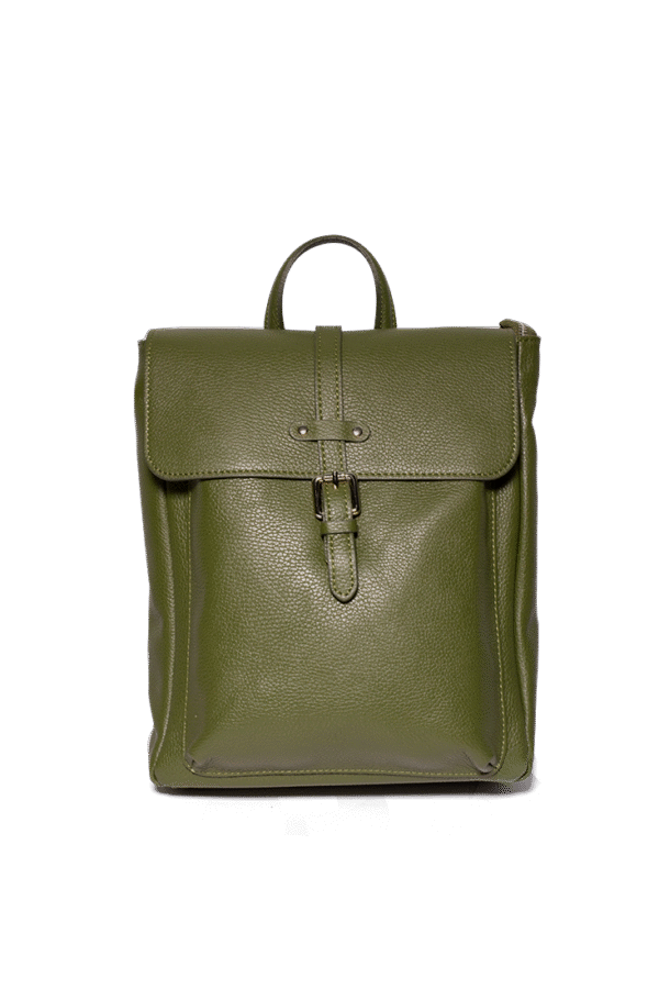 Olive Commander – Militärisch-eleganter Lederrucksack