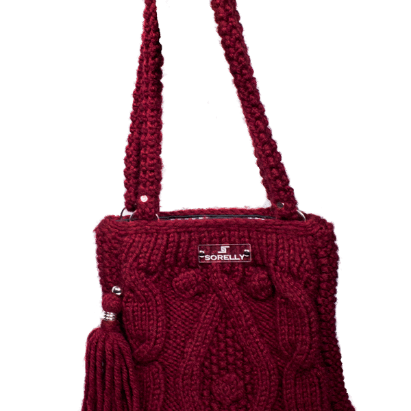Handgestrickte Schultertasche im kuscheligen Winter-Look