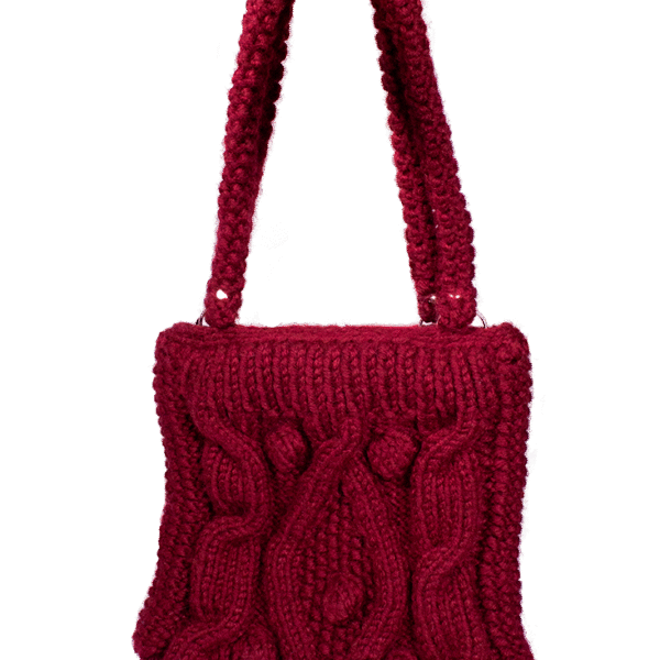 Handgestrickte Schultertasche im kuscheligen Winter-Look