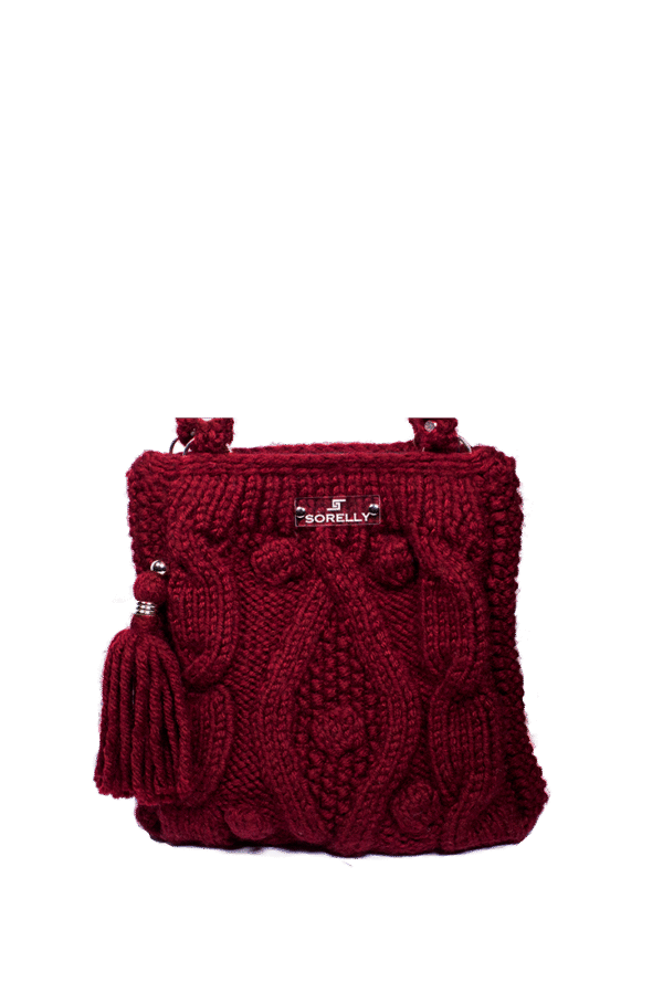 Handgestrickte Schultertasche im kuscheligen Winter-Look