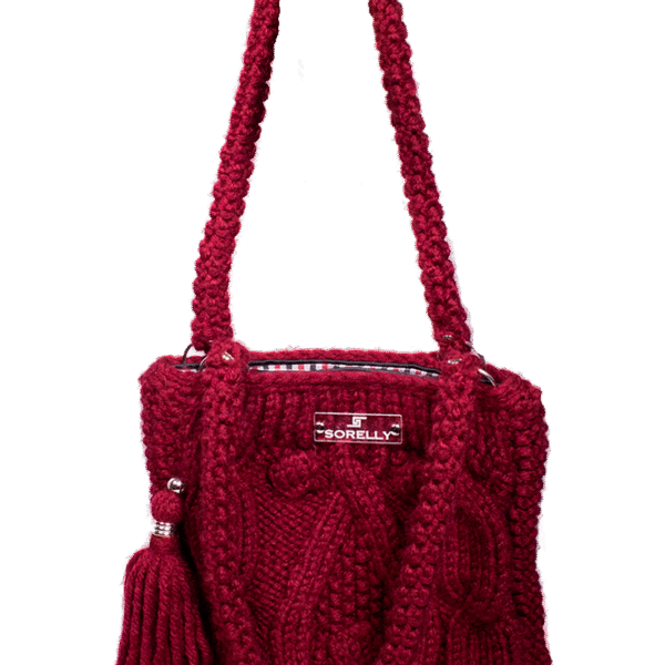 Handgestrickte Schultertasche im kuscheligen Winter-Look