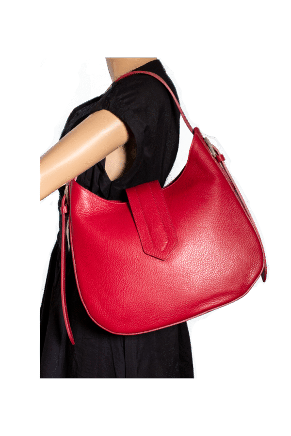 Scarlet Elegance – Rote Ledertasche mit  Doppelverschluss