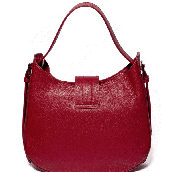 Scarlet Elegance – Rote Ledertasche mit  Doppelverschluss