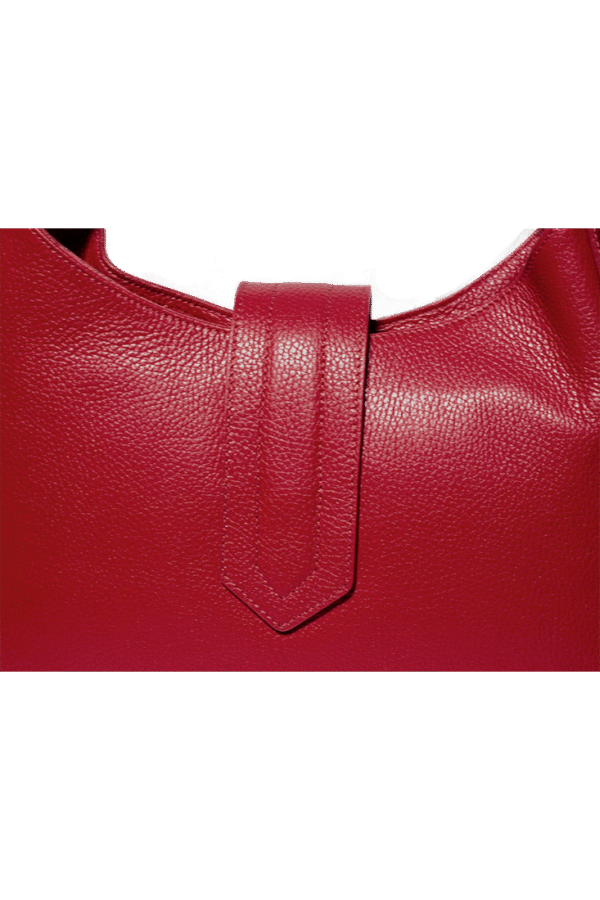 Scarlet Elegance – Rote Ledertasche mit  Doppelverschluss