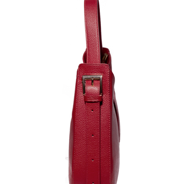 Scarlet Elegance – Rote Ledertasche mit  Doppelverschluss
